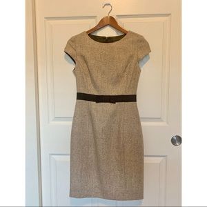 Banana Republic Wool Metallic Work Dress with Bow